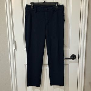 New with tag! CAbi Carriage Trouser classic.  Navy with small white dot pattern
